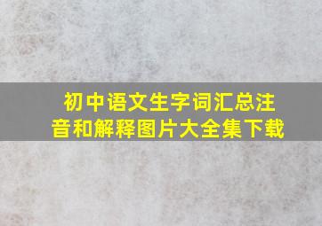 初中语文生字词汇总注音和解释图片大全集下载