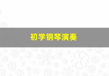 初学钢琴演奏