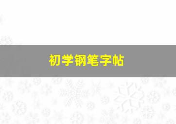 初学钢笔字帖