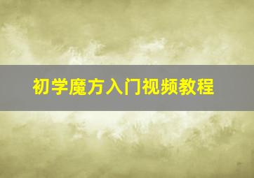 初学魔方入门视频教程