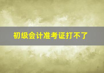 初级会计准考证打不了