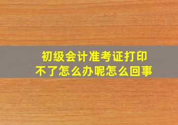 初级会计准考证打印不了怎么办呢怎么回事