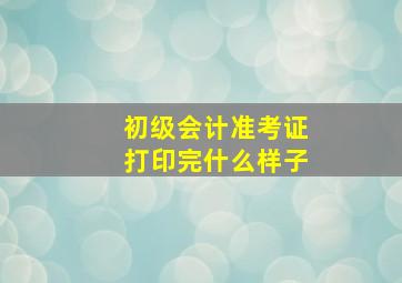 初级会计准考证打印完什么样子