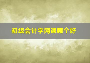 初级会计学网课哪个好