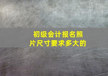 初级会计报名照片尺寸要求多大的