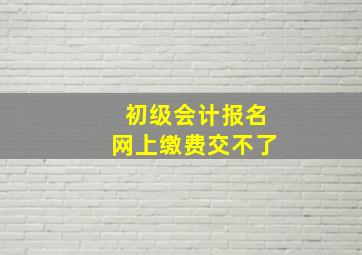 初级会计报名网上缴费交不了