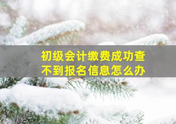 初级会计缴费成功查不到报名信息怎么办