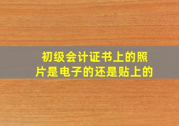 初级会计证书上的照片是电子的还是贴上的