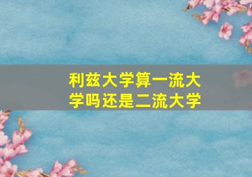 利兹大学算一流大学吗还是二流大学