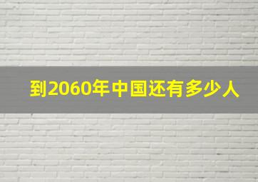 到2060年中国还有多少人