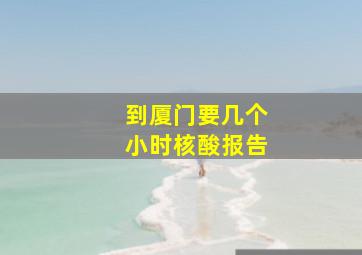 到厦门要几个小时核酸报告