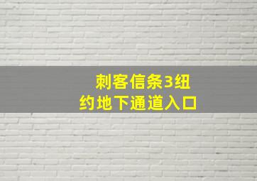 刺客信条3纽约地下通道入口