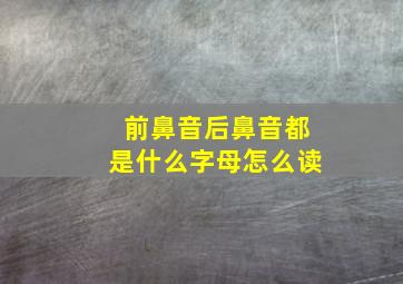 前鼻音后鼻音都是什么字母怎么读