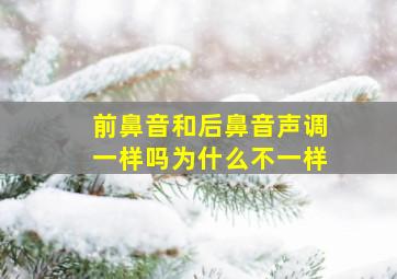 前鼻音和后鼻音声调一样吗为什么不一样