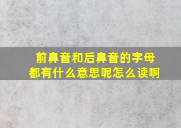 前鼻音和后鼻音的字母都有什么意思呢怎么读啊