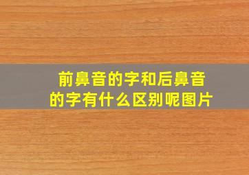 前鼻音的字和后鼻音的字有什么区别呢图片