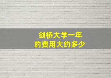 剑桥大学一年的费用大约多少