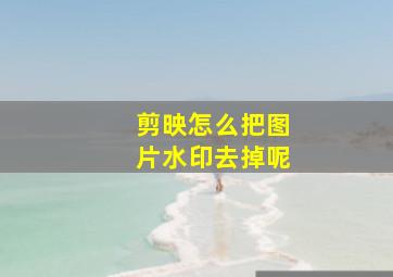 剪映怎么把图片水印去掉呢