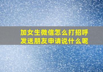 加女生微信怎么打招呼发送朋友申请说什么呢