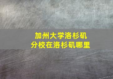 加州大学洛杉矶分校在洛杉矶哪里