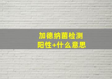 加德纳菌检测阳性+什么意思