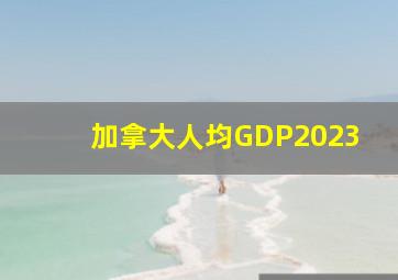 加拿大人均GDP2023