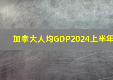 加拿大人均GDP2024上半年