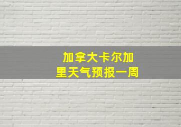 加拿大卡尔加里天气预报一周