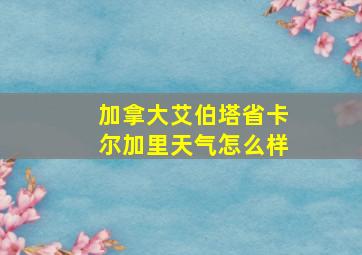 加拿大艾伯塔省卡尔加里天气怎么样