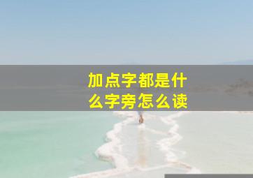 加点字都是什么字旁怎么读