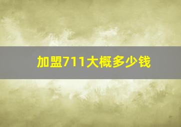 加盟711大概多少钱