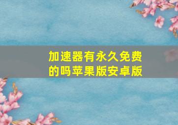 加速器有永久免费的吗苹果版安卓版