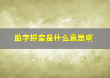 助字拼音是什么意思啊