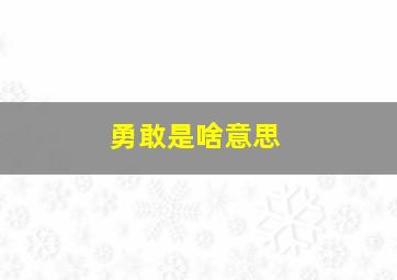 勇敢是啥意思