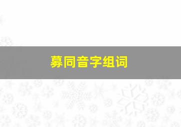 募同音字组词