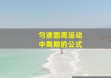 匀速圆周运动中周期的公式