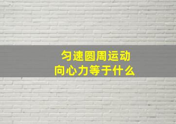 匀速圆周运动向心力等于什么