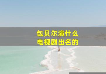 包贝尔演什么电视剧出名的