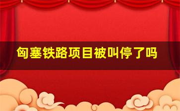 匈塞铁路项目被叫停了吗