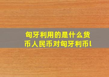 匈牙利用的是什么货币人民币对匈牙利币l