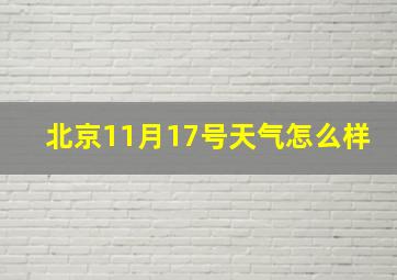 北京11月17号天气怎么样