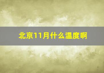 北京11月什么温度啊