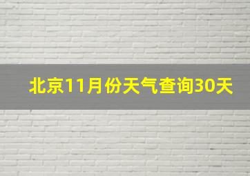 北京11月份天气查询30天