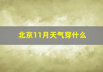 北京11月天气穿什么