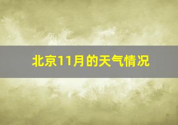 北京11月的天气情况