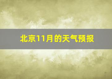 北京11月的天气预报