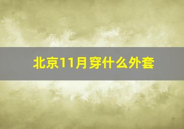 北京11月穿什么外套