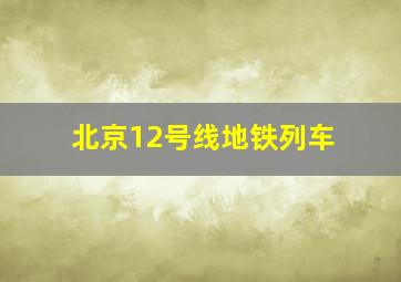 北京12号线地铁列车