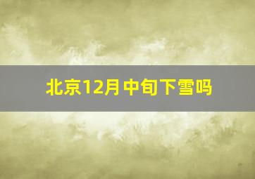 北京12月中旬下雪吗