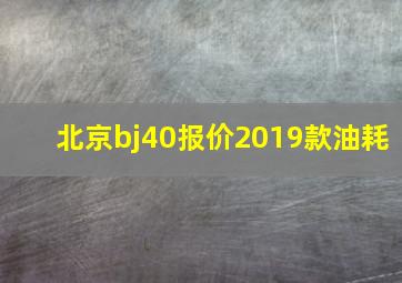 北京bj40报价2019款油耗